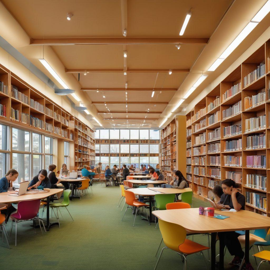 A vibrant and inviting library interior filled with people of all ages engaging in various programs and workshops. Showcase children crafting, teens participating in a coding class, and adults enjoying a book club discussion, all surrounded by colorful bookshelves and cozy reading nooks. The atmosphere should be lively and inclusive, highlighting the joy of learning and community. soft focus. warm tones. super-realistic.
